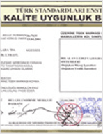 TESK Certificate (Turkish Standards Institute)
