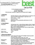 BASt Certificate (Federal Highway Research Inst.) GERMANY